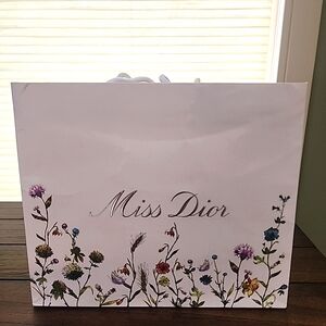 Miss Dior Embossed Cream Floral Paper Gift Bag